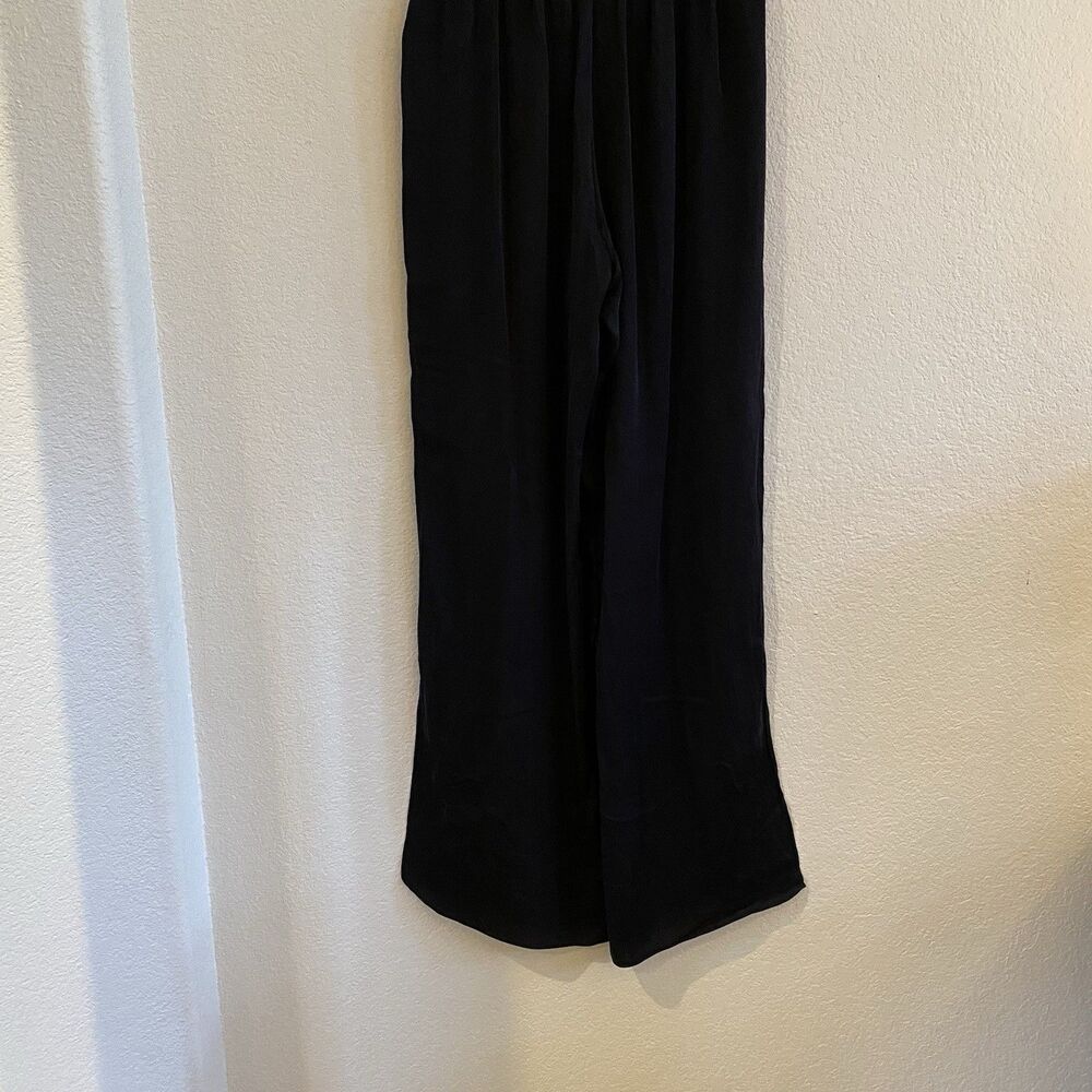 Nouvelle Womens Silk Black‎ High Waisted Pull On Straight Slit Leg Pants Size M